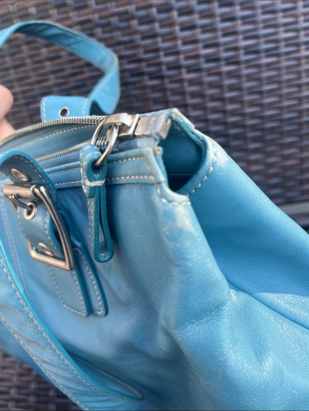 Coach Leather Shoulder Tote Bag - Picture 13 of 16